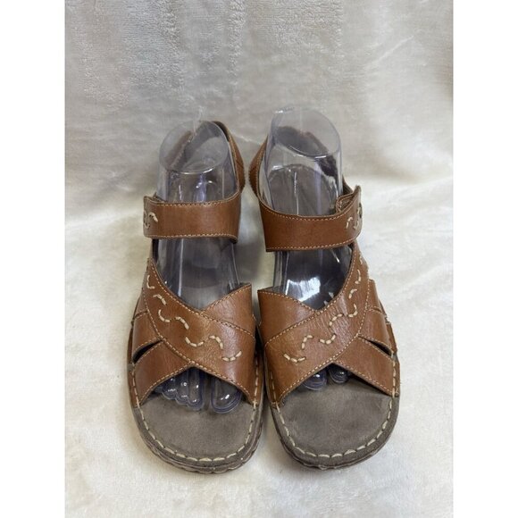 NATURALIZER Brown Leather Strappy Sandals Lot Of 2 Comfort Summer Size 10 READ - Picture 10 of 16